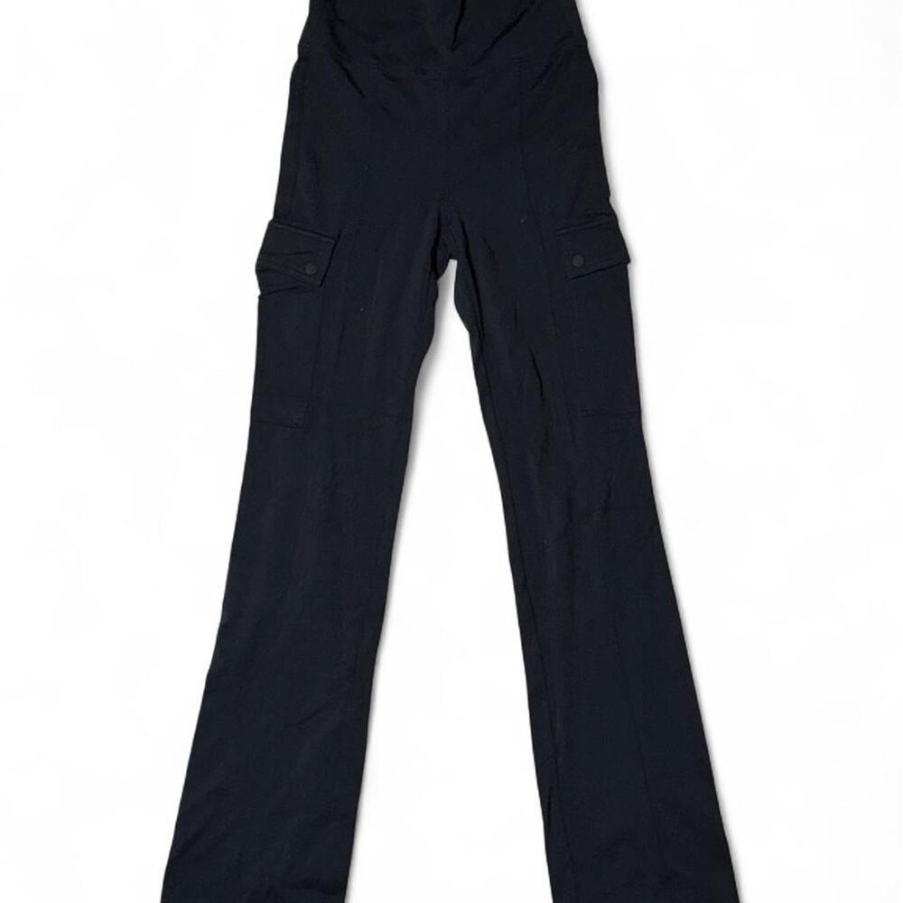 Athleta Delancey Straight High Waisted Cargo Pants Black Womens Size XXS Regular